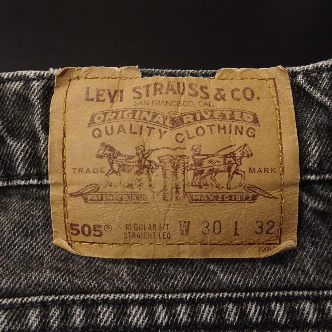 90sUSA製 Levi's リーバイス 505 ブラック 先染め オレンジタブ