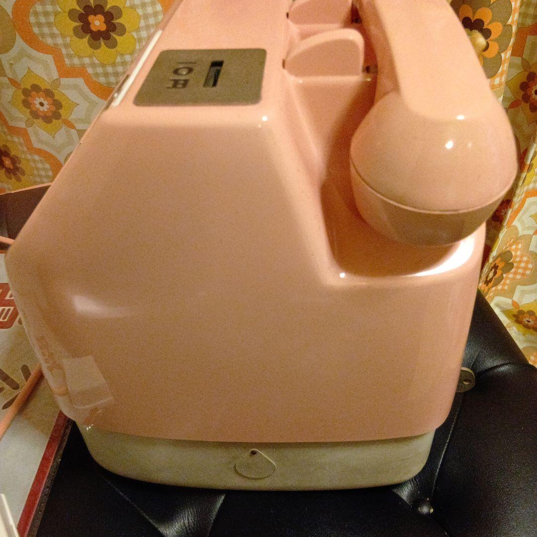 昭和レトロポップ　ピンク電話機　公衆電話　動作確認済み　ミニ看板　鍵付き