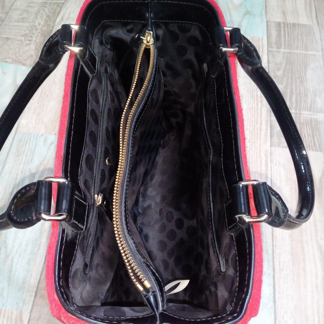KATE SPADE トートバッグ コート風 フェルト レッド ケイト