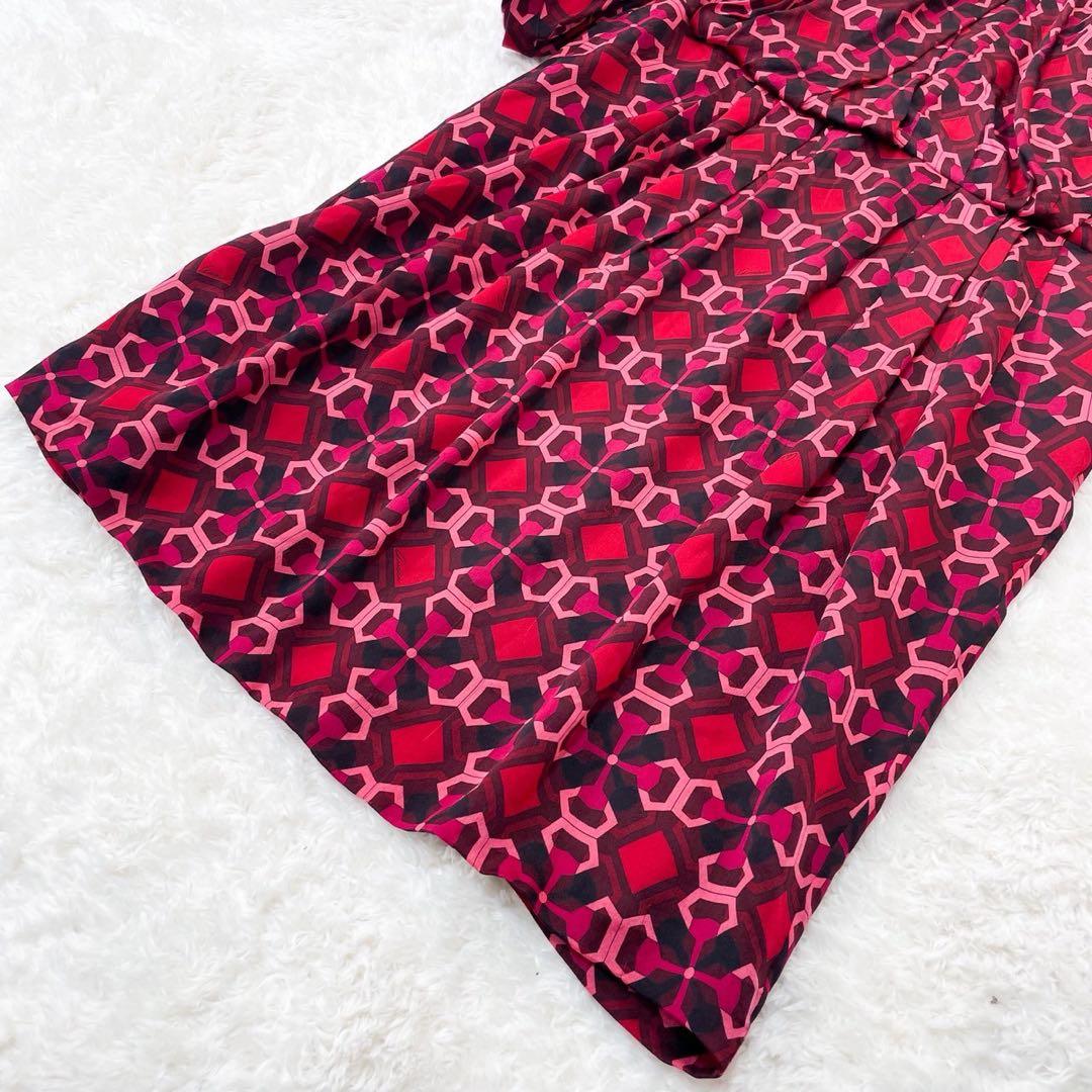 極美品 GUCCI グッチ シルク100% ロングワンピース ドレス 総柄