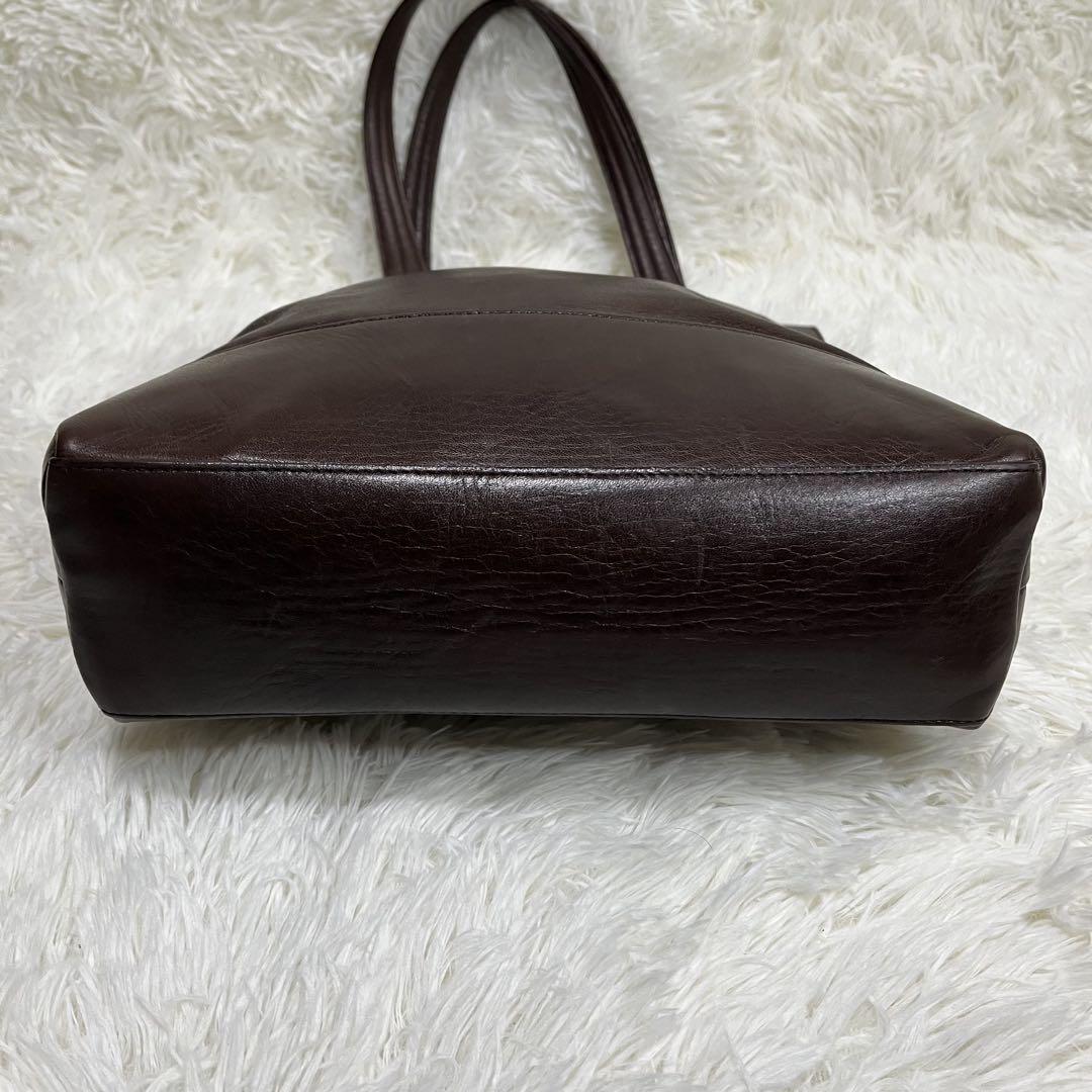 【美品】aniaryトートバッグ レザー チャーム ゴールド金具 ブラウン
