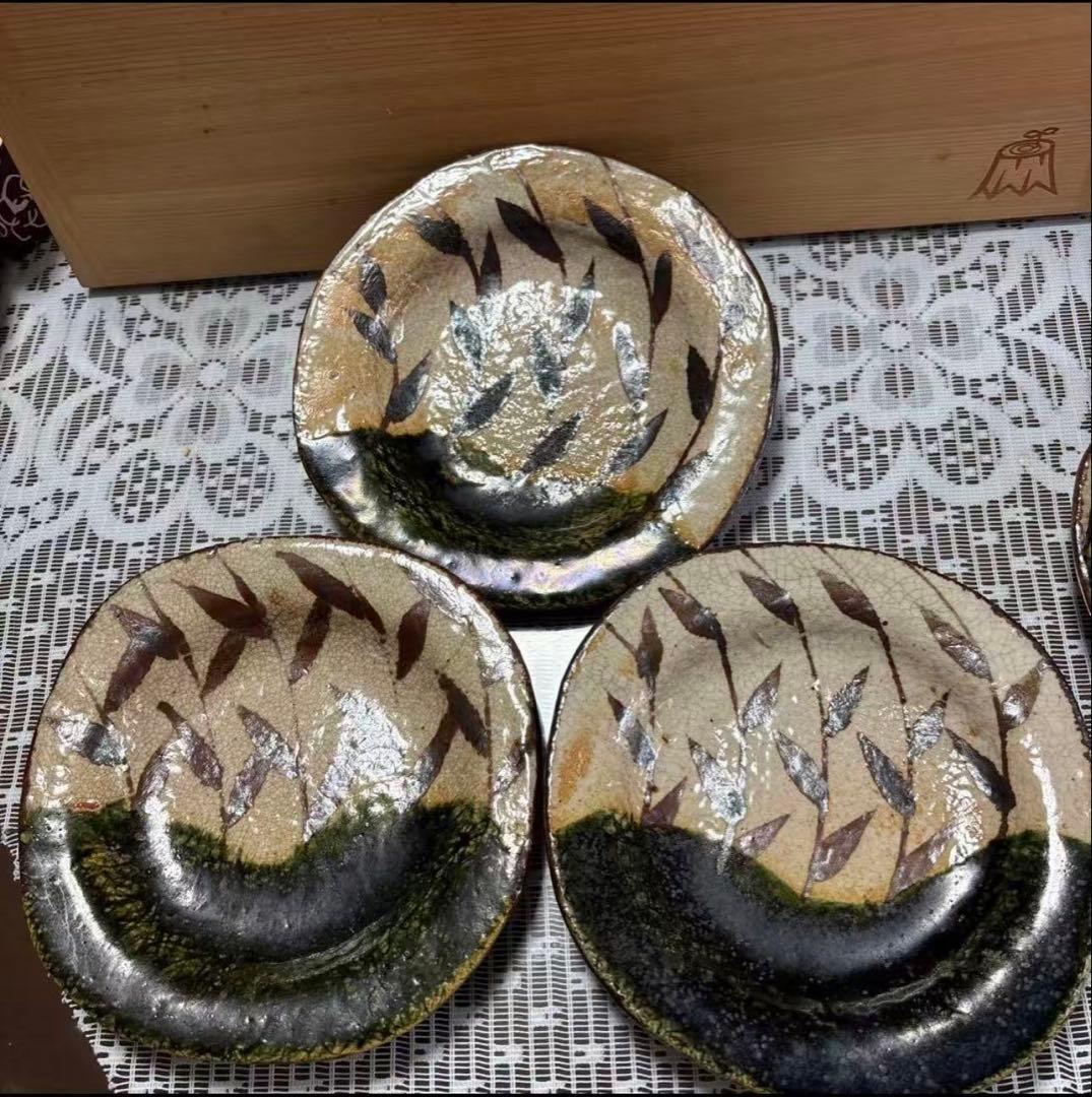 織部焼 雲仙作 皿5枚セット目立った傷や汚れなし WWW_OPDRERGINERDOGAN_COM