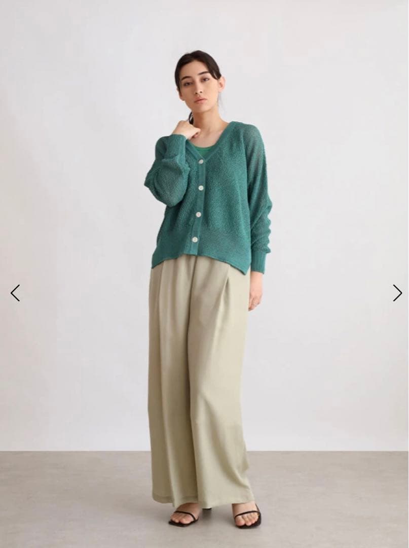 Aga 透かし編みクルーネックカーディガン/ヤマダヤ 【国内在庫