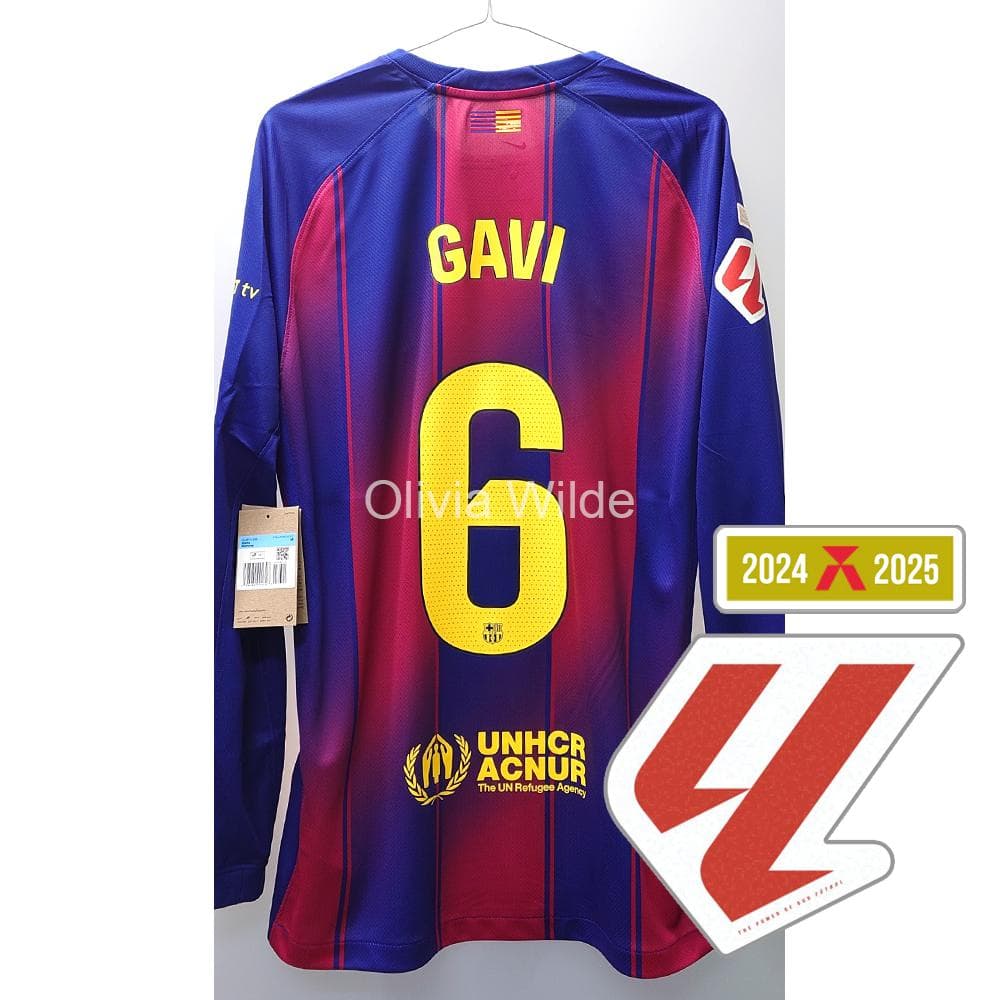正規品 FCバルセロナ 長袖ユニフォーム 25-26 6 GAVIM・NIKE