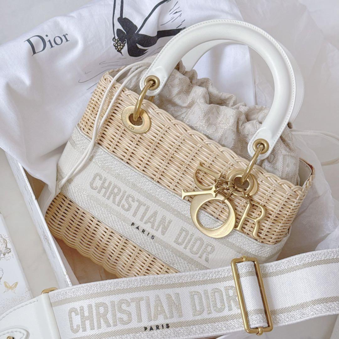 【正規品・美品】Dior レディディオール カゴバッグ ストラップ付き