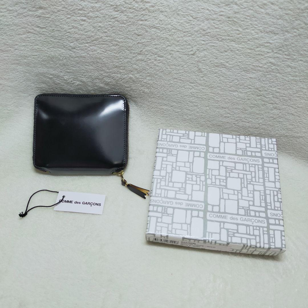 コムデギャルソン　二つ折り財布　ミラーインサイド ゴールド