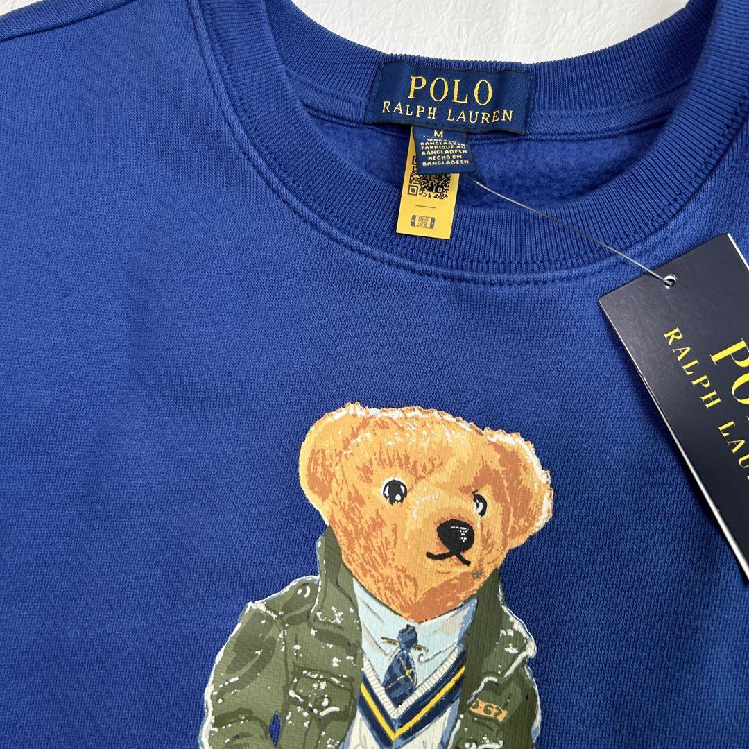 新作◇ラルフローレン ポロベア フリーススウェットシャツ ブルー 150 Polo ベア フリース ボクシー スウェットシャツ | POLO