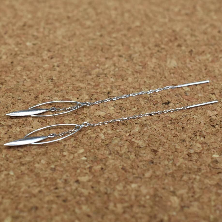 マラソン限定 新品 葉モチーフ アズキチェーン アメリカンピアス THr4L-m79203346642 pt900 プラチナ 激安大特価2022