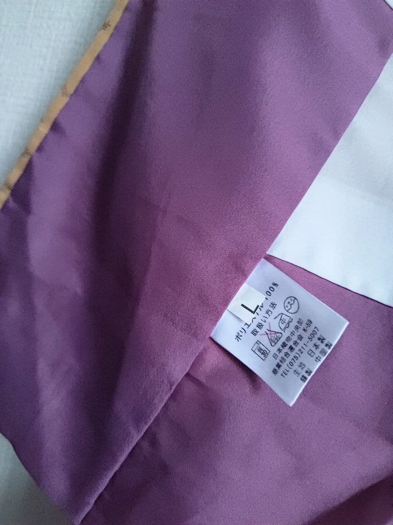 洗える着物袷着物縦縞柄小紋着物唐草柄キャメルベージュライトブラウンストライプ柄目立った傷や汚れなし