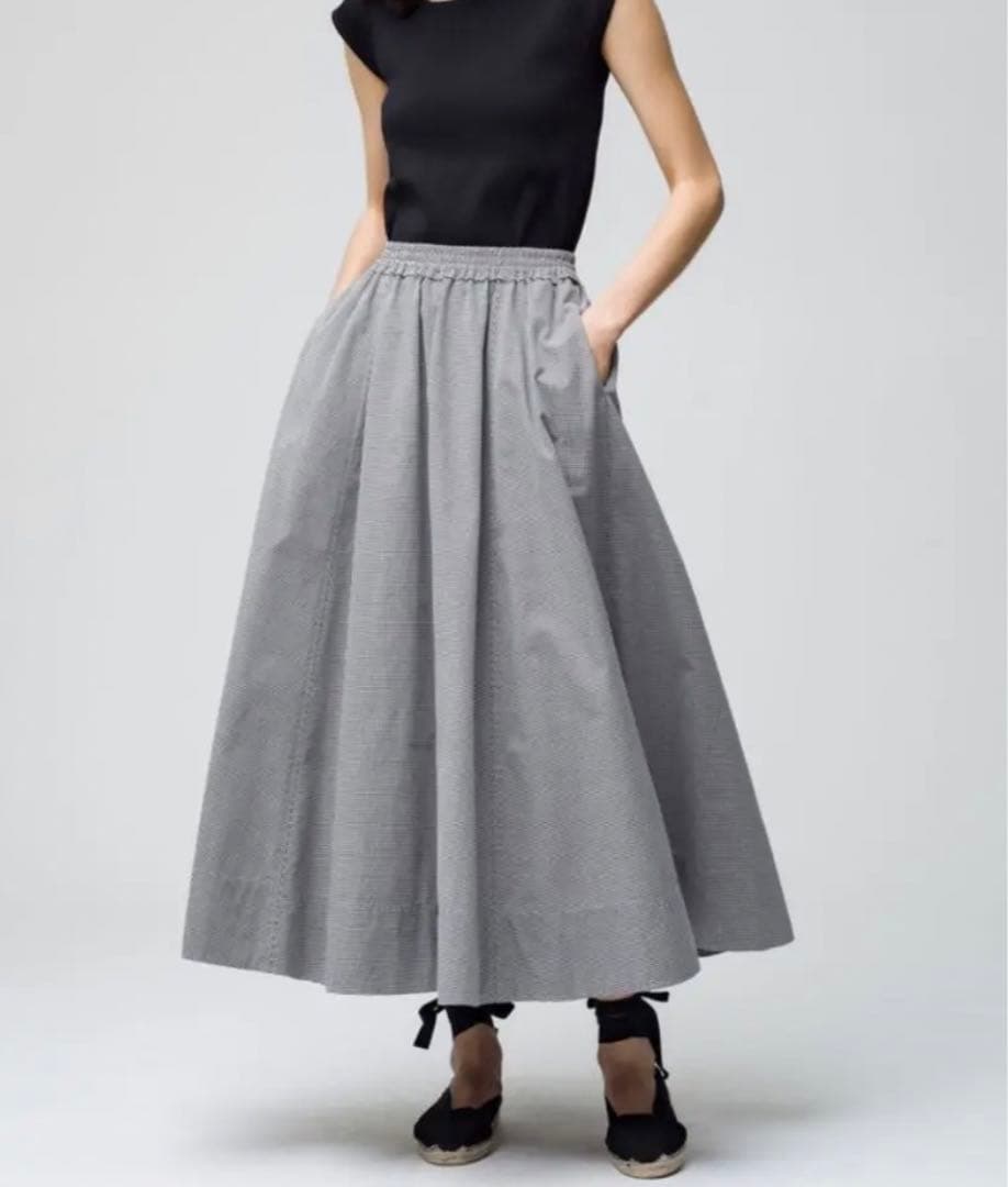 新作入荷!!】 Ron ギンガムチェックフレアスカート Herman ロング