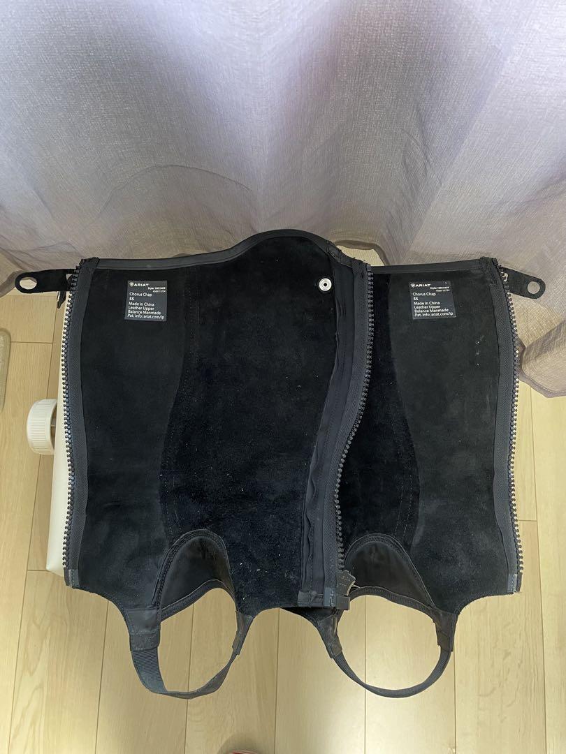 【乗馬】ARIAT黒 レザー チャップス/乗馬クラブクレインで購入