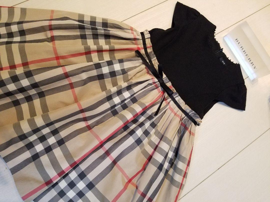 BURBERRY チェック柄シルクドレス バーバリードレス 未使用近 美品 ノバチェック キッズ 高級