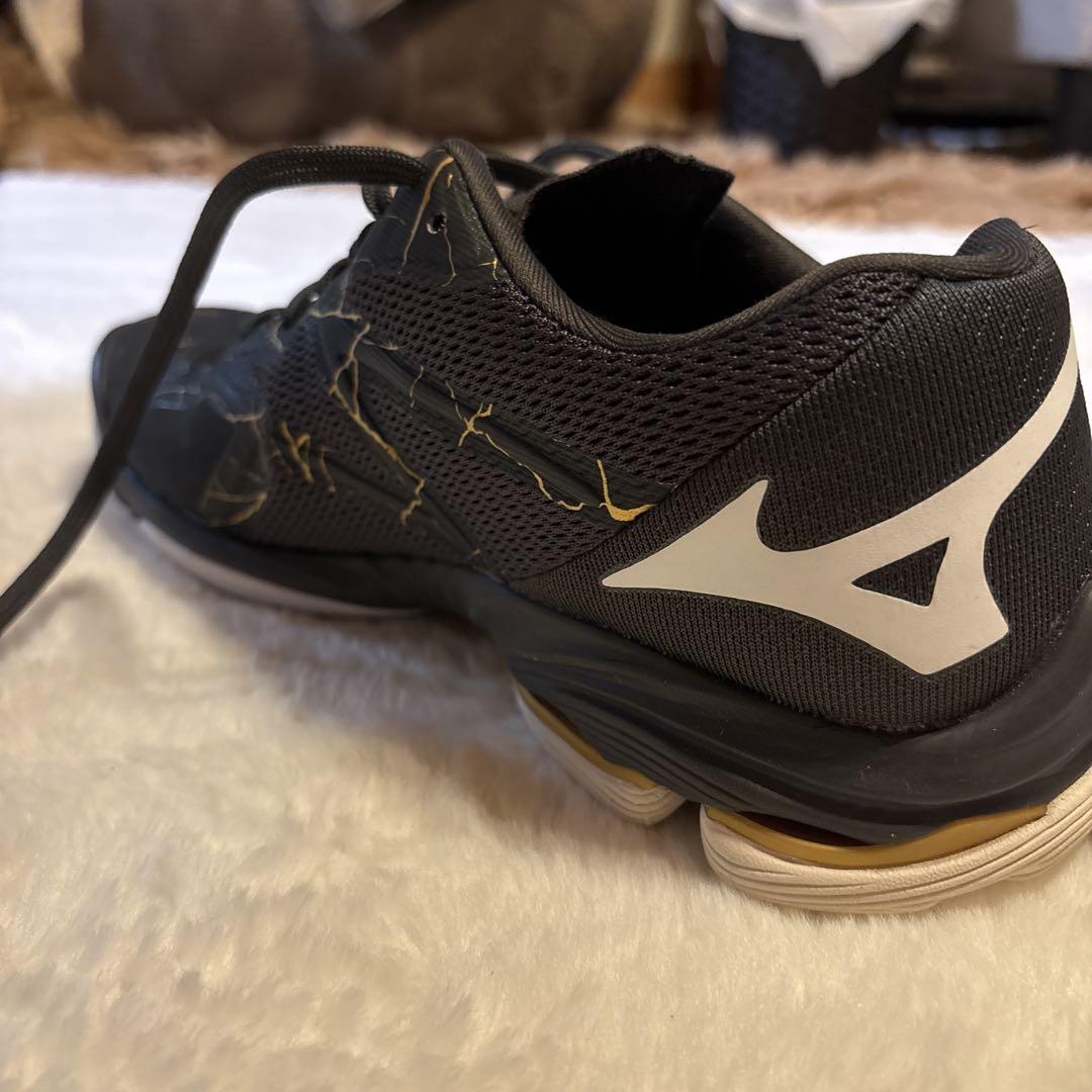 Mizuno バレーボールシューズ ブラック/ゴールド25.0美品