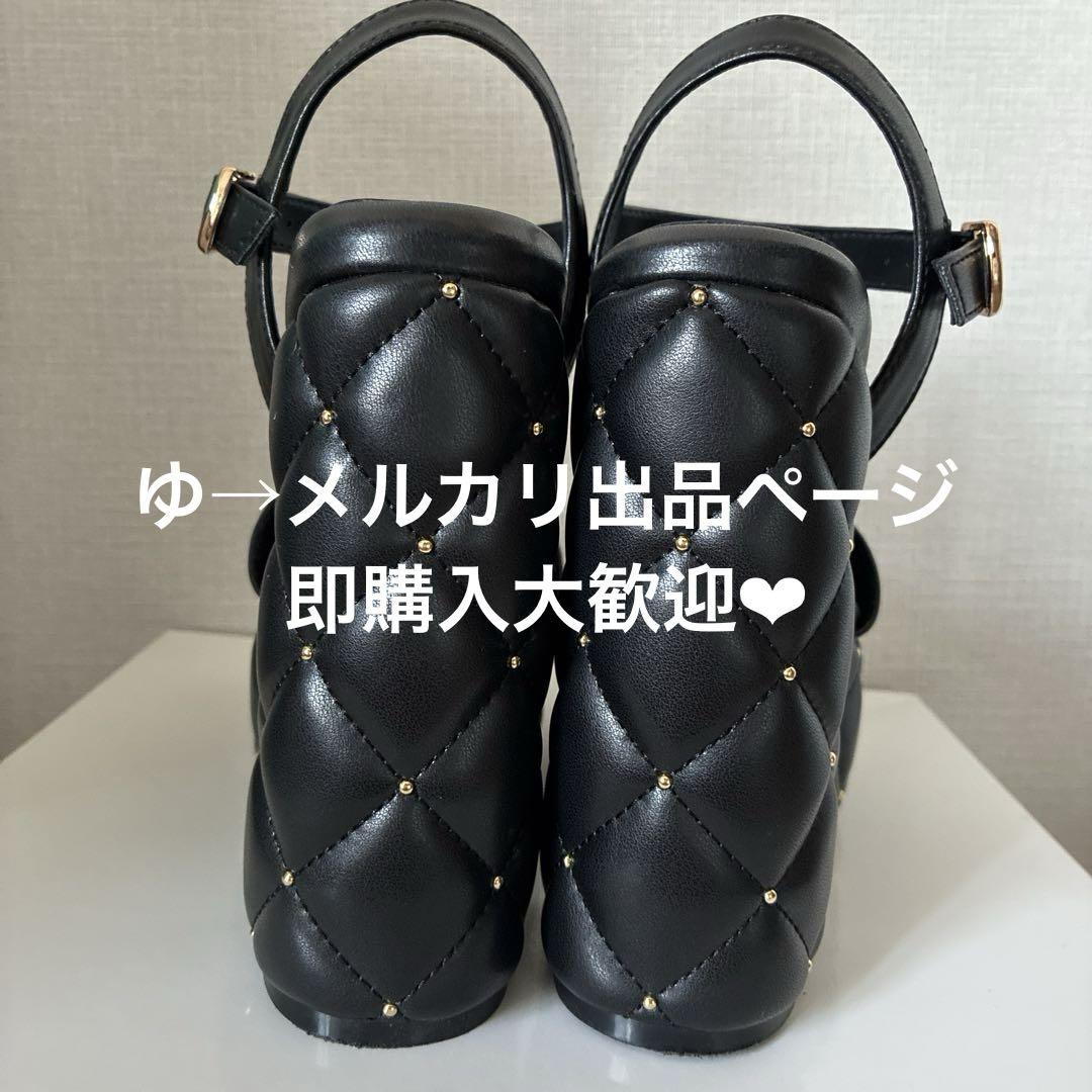 爆盛れ限定サンダル　ダイアナ　美品　ブラックキルティングサンダル　高ヒール　美脚 爆盛れ限定サンダル ダイアナ 美品 ブラックキルティング