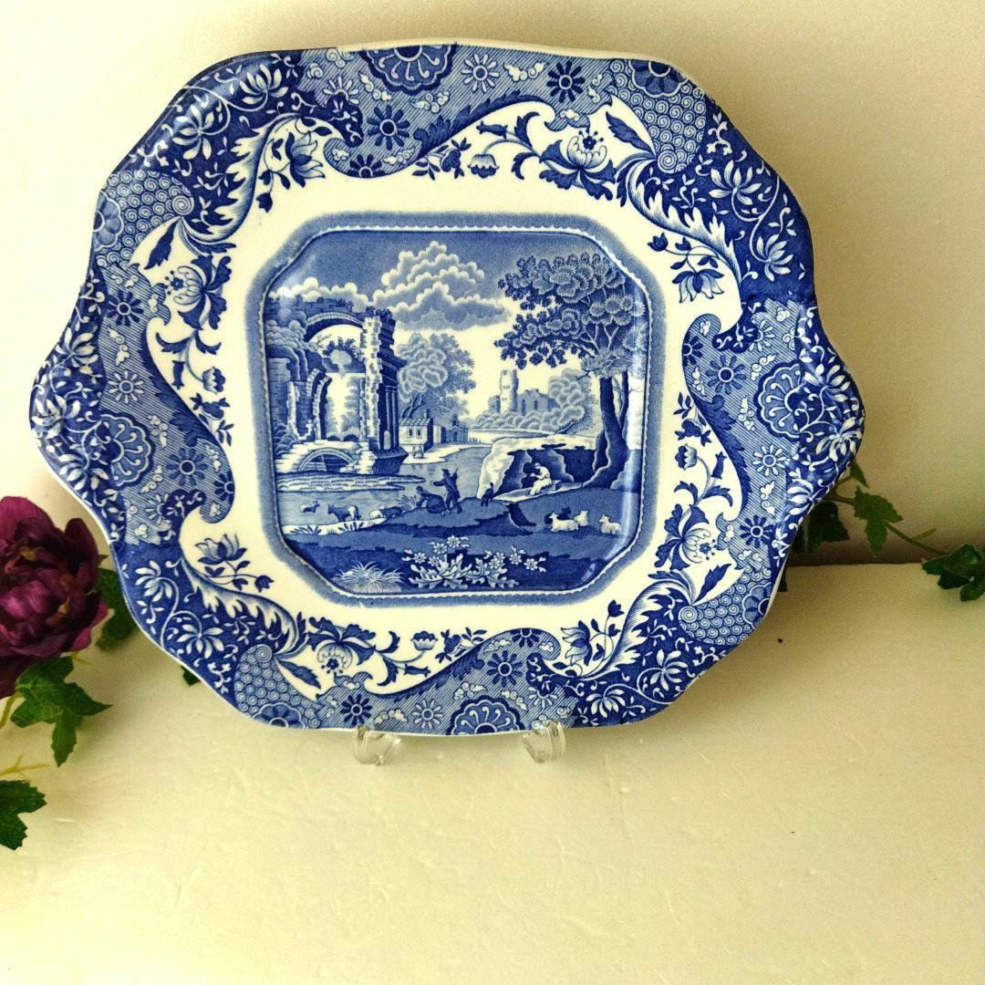 ブルーイタリアン BBプレート 角皿 スポード spode