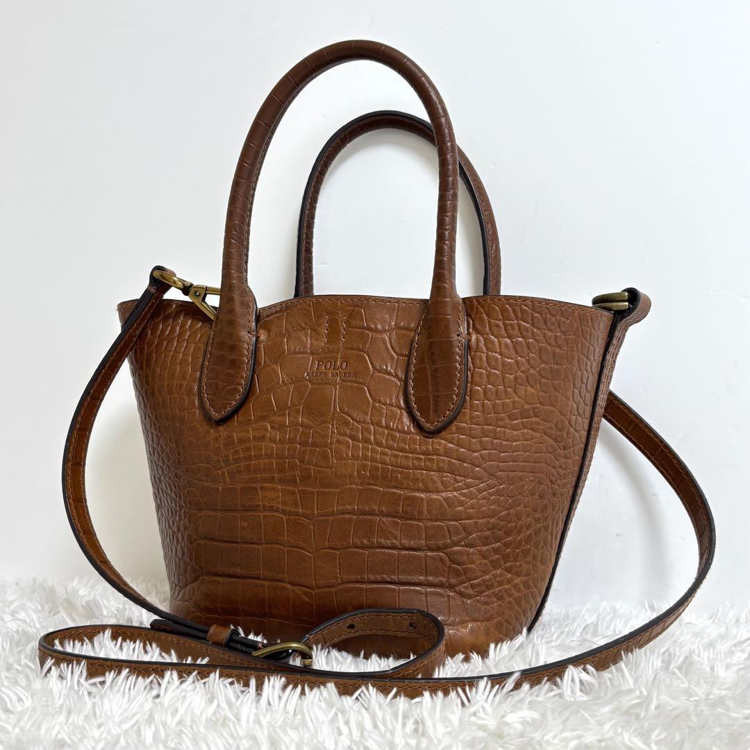 【美品】 ポロ ラルフローレン 2way ミニ Belport トート レザー