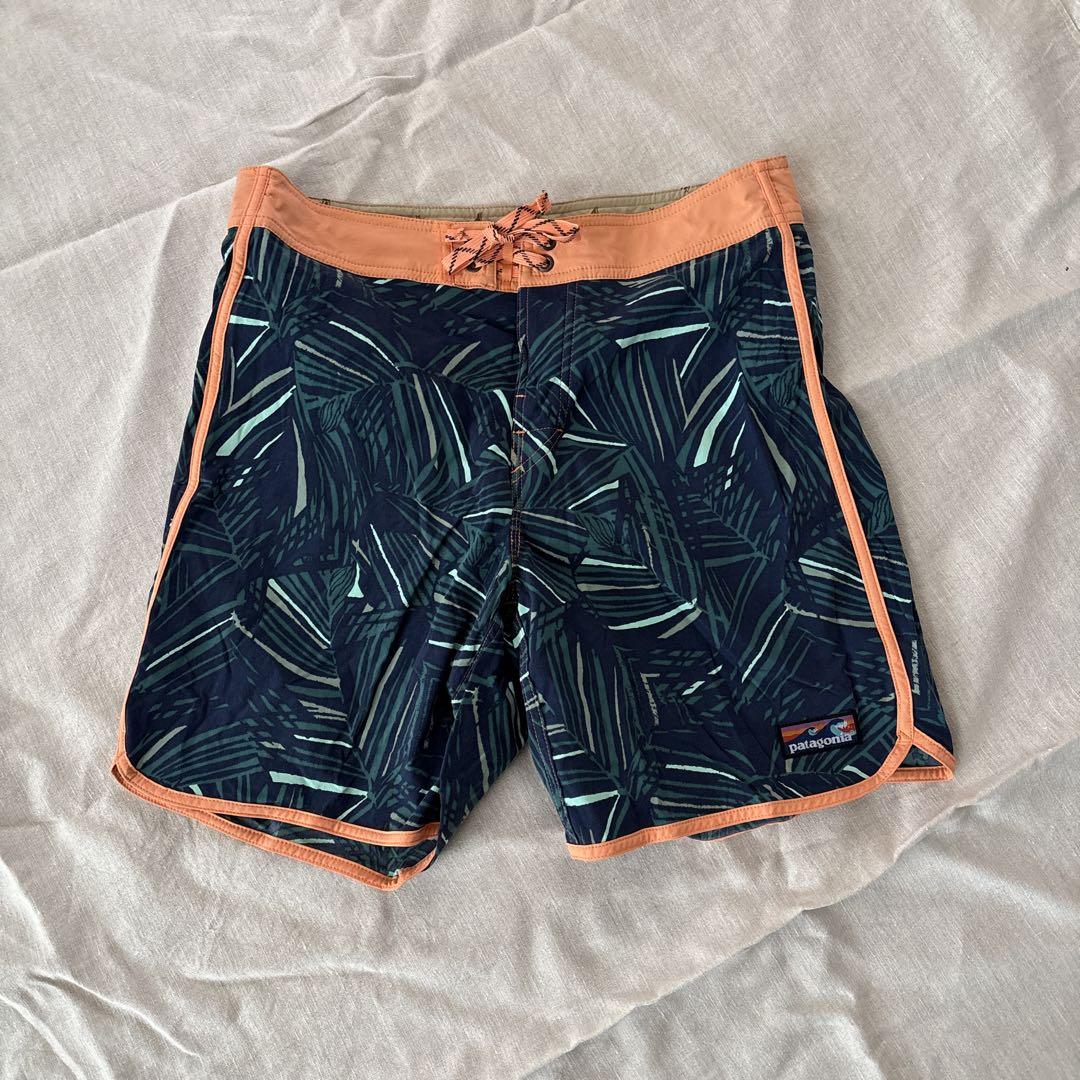 patagonia サーフパンツ 葉柄 ネイビー/オレンジ 4,500円