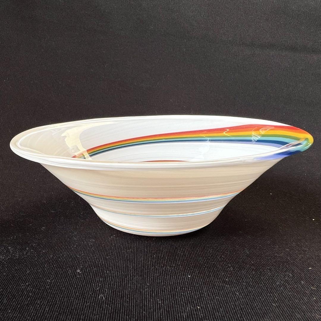 Xodas 皿 ボロシリケイトガラス 虹Rainbow 白