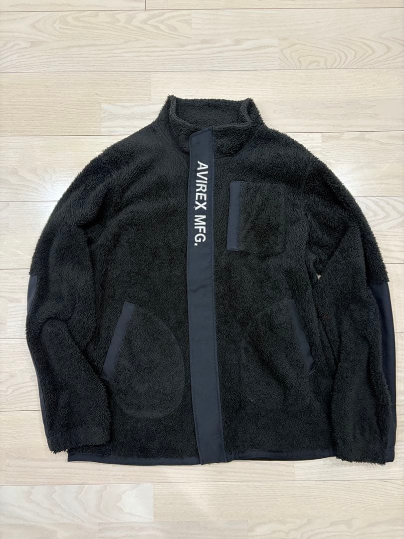 AVIREX フリースジャケット ブラック　古着