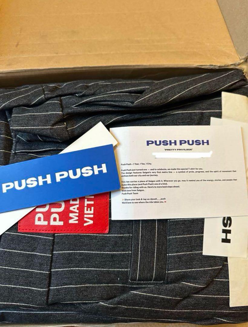 PP STRIPES PANTS ストライプ ワイドデニム PUSH PUSH - メルカリ