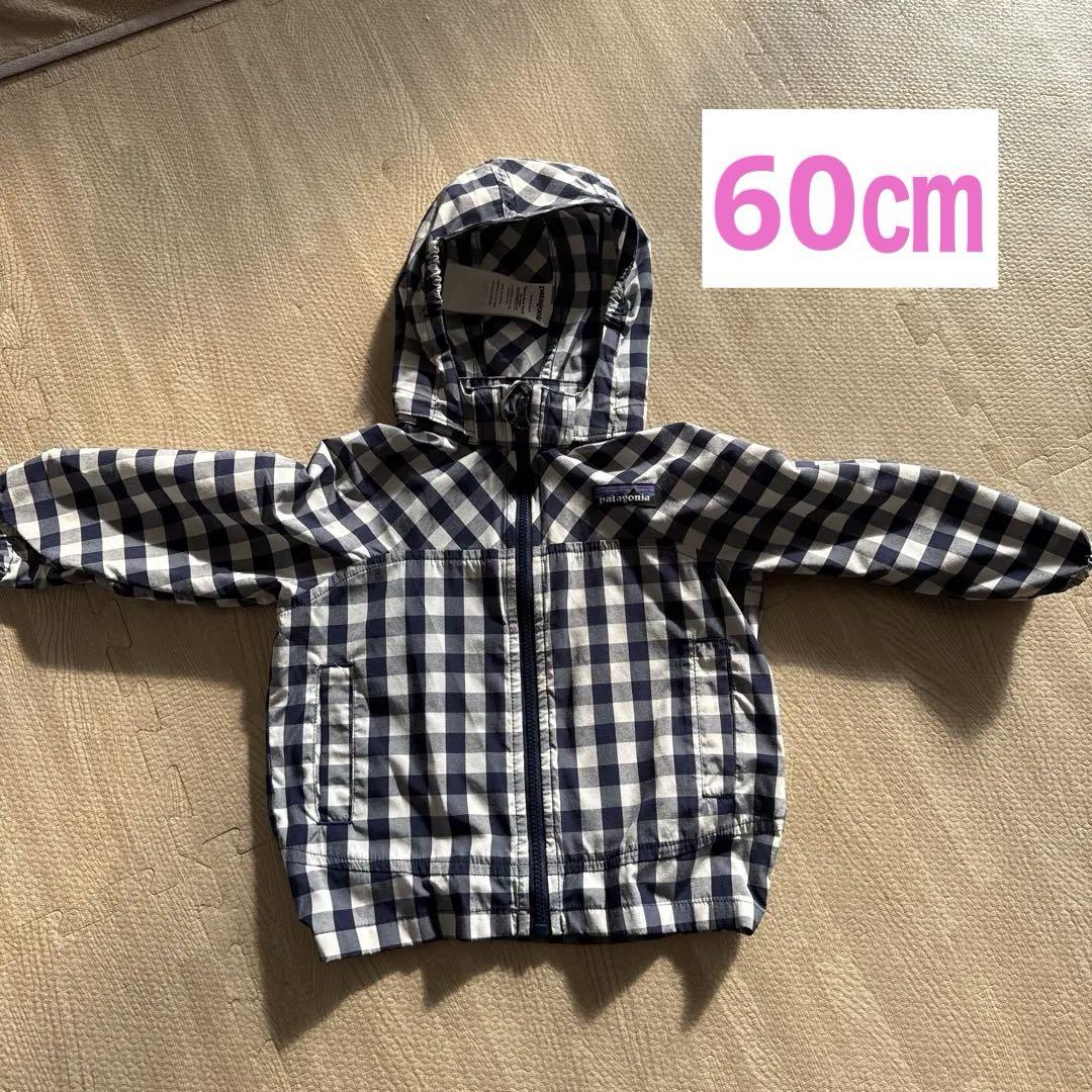 patagonia ベビー服　チェック柄 フード付きアウター　美品　60 70
