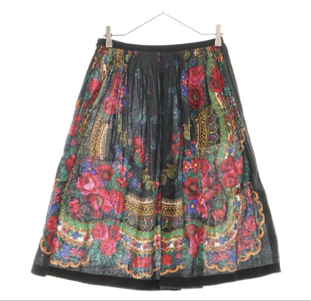 tricot COMME des GARCONS 花柄 ギャザースカート