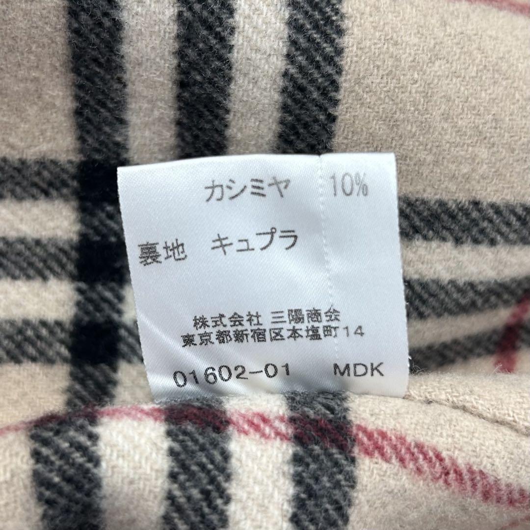 BURBERRY カシミヤ混ウールコート 黒 ノバチェック ダブル