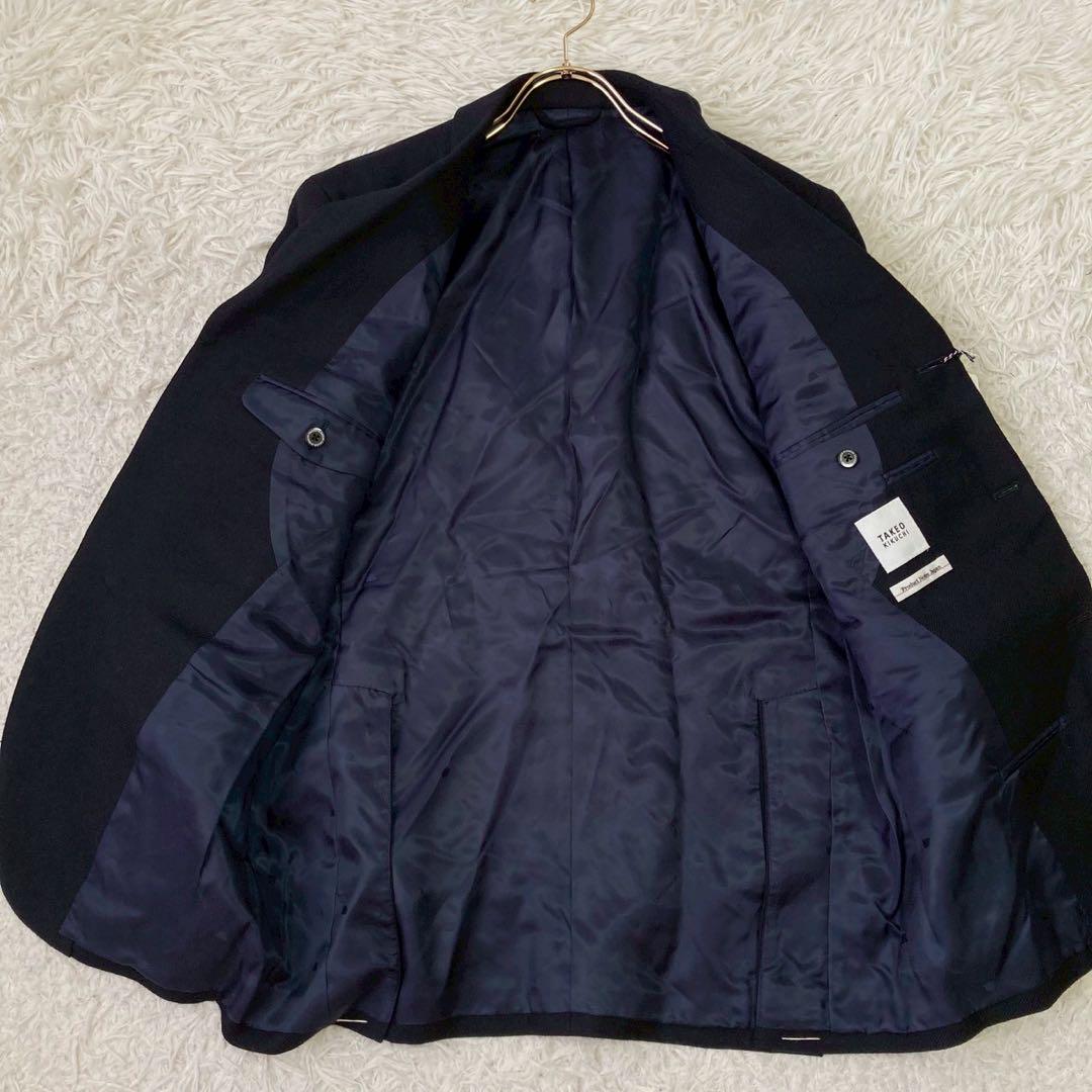 《美品》 TAKEO KIKUCHI ウールジャケット ネイビー M スーツ