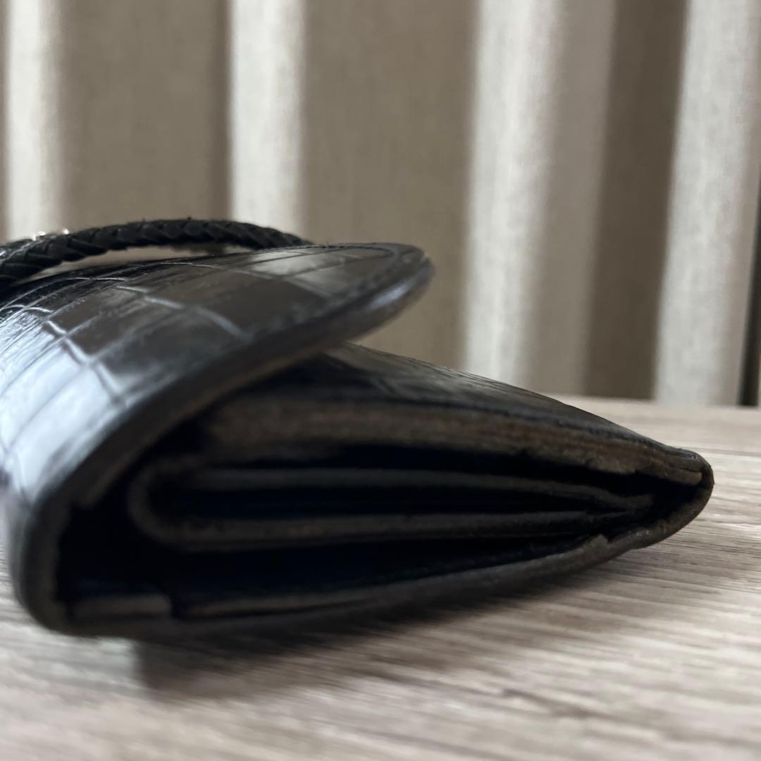 【ALZUNI】 バイカーズウォレット クロコダイル 長財布 黒 【ALZUNI】 バイカーズウォレット クロコダイル 長財布 黒