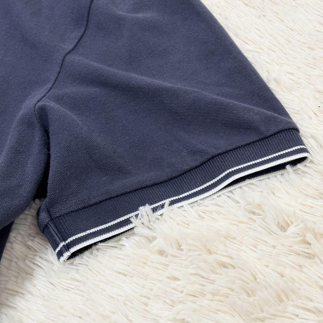 美品 STONE  ポロシャツ ネイビー 胸元ロゴ XL