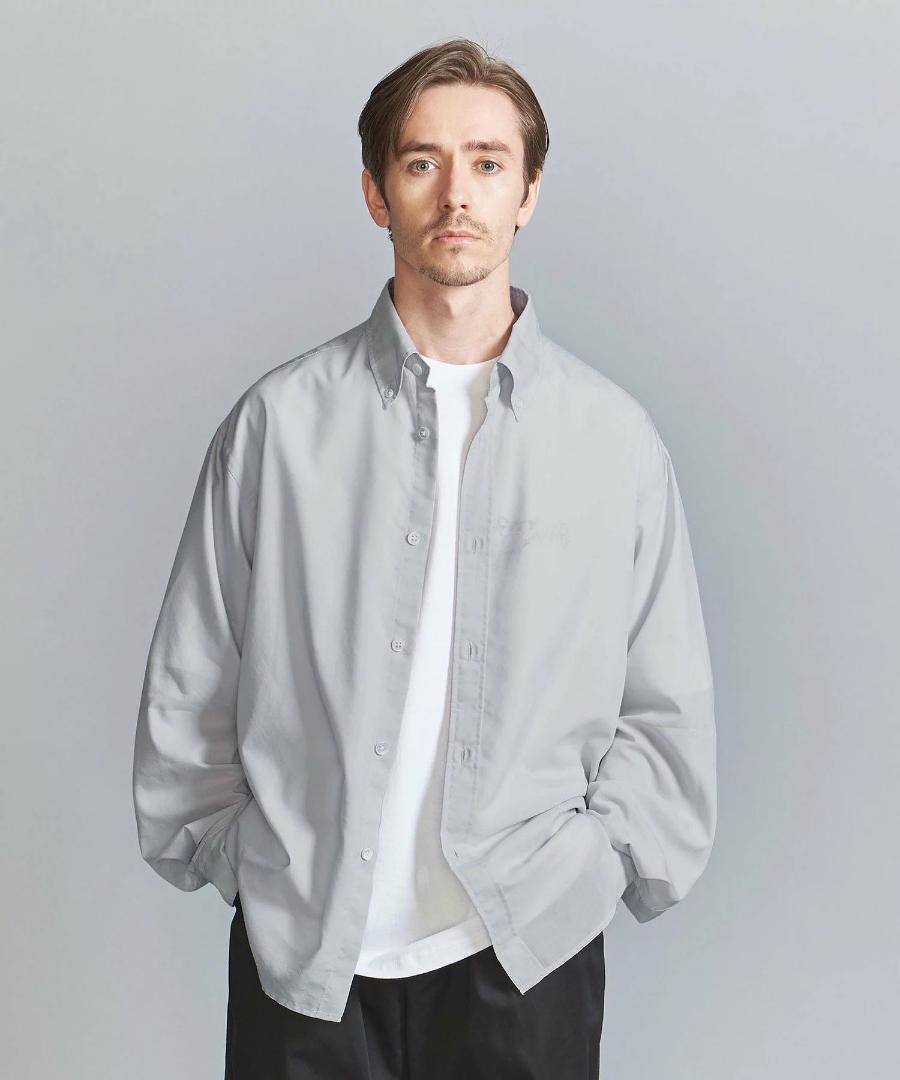 [新品] BY シアー ボタンダウン グランデ シャツ LT.GRAY S