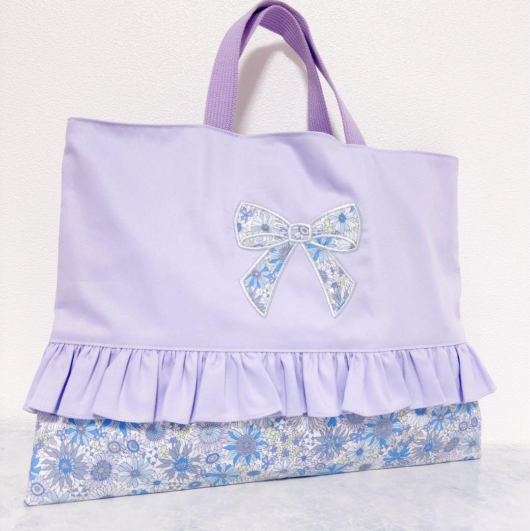 【 即納 】 レッスンバッグ　上履き袋　入園　入学　セット　女の子　刺繍　リボン