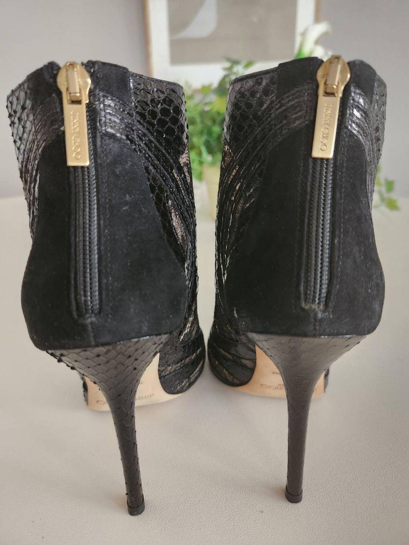 JIMMY CHOO 38 オリーブグリーン ブーティ◇極美品 靴