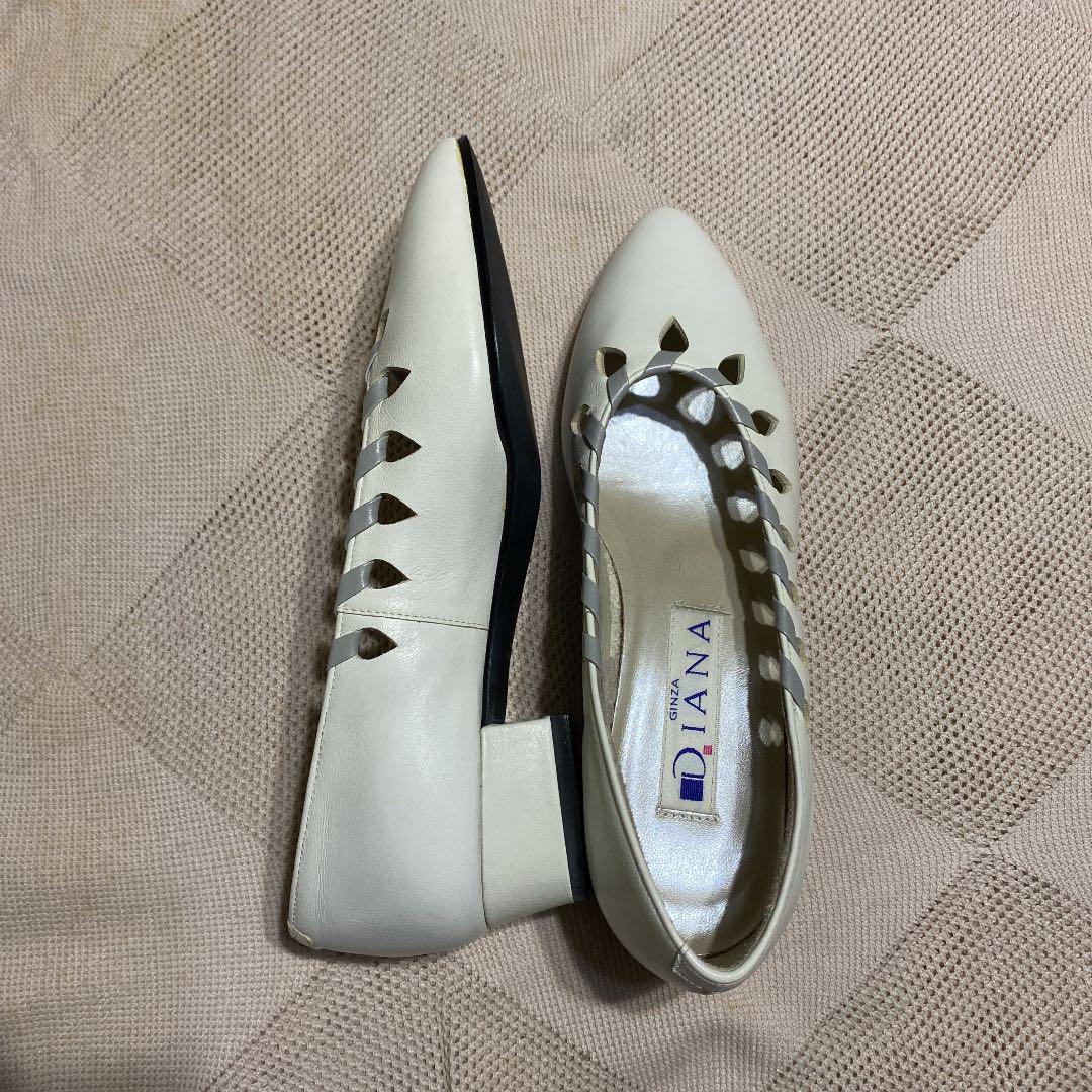 最終値下げ パンプス 白 gGpko-m79248533892 DIANA ダイアナ 大人気お得