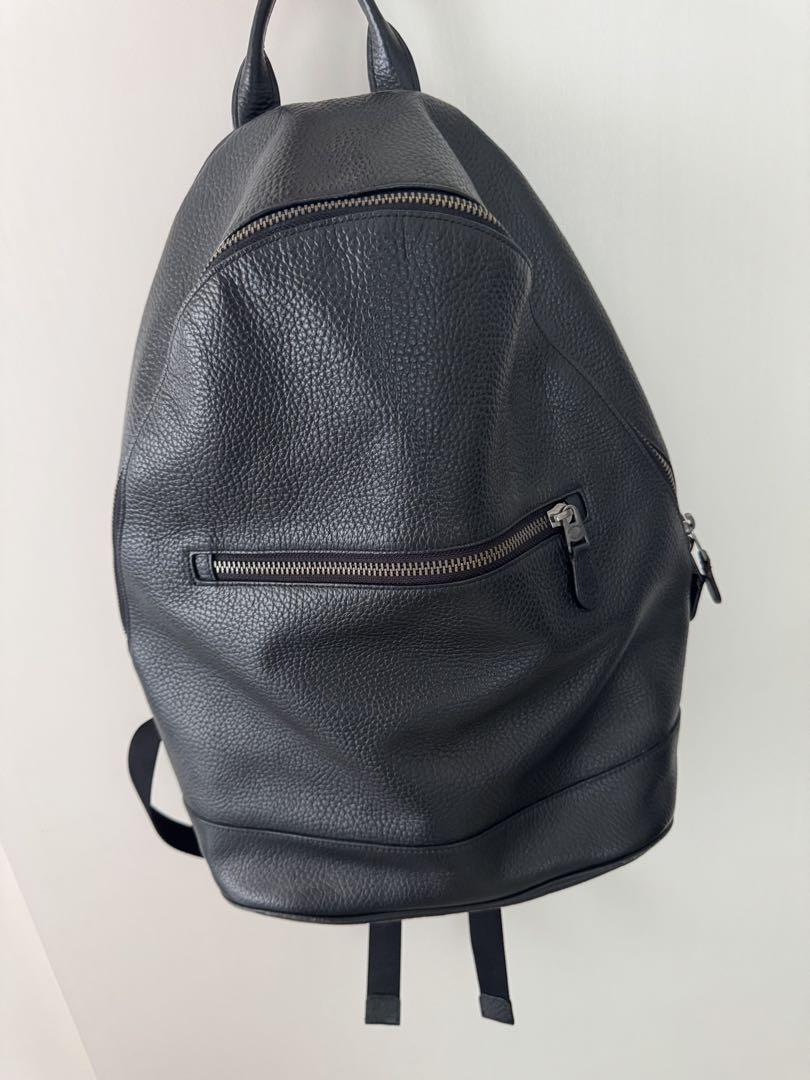 極美品　COACH レザー　リュック　バックパック　本革　シボ革　ブラック