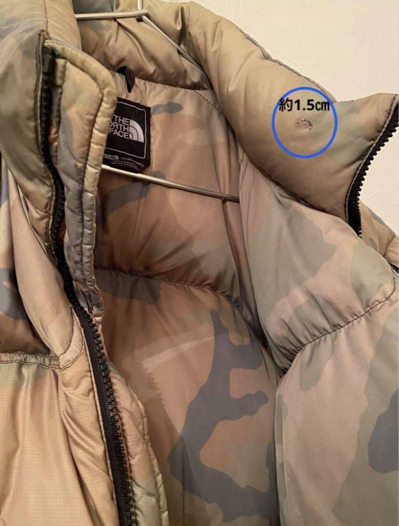 ノースフェイス センターロゴ 迷彩ダウン ヌプシ 700 size L