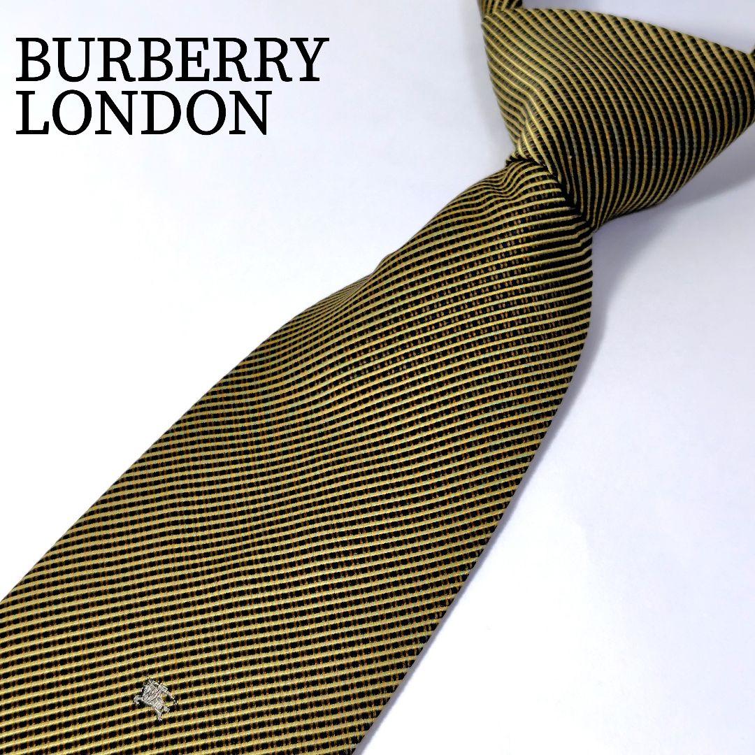 新品未使用 BURBERRY LONDON ホースロゴ × ストライプ ネクタイ バーバリーロンドン ホースロゴ入り ストライプ柄 ネクタイ