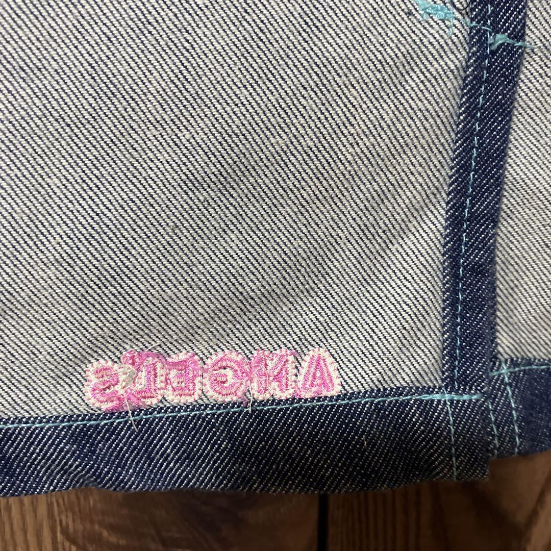 ANGEL BLUE　デニムスカート　ロゴ刺繍　スイーツプリント