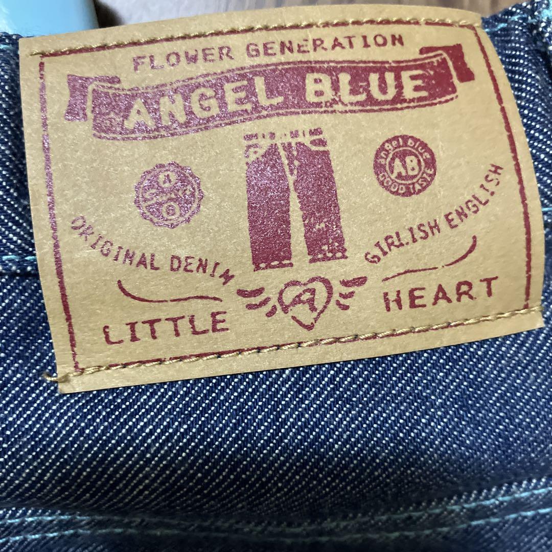 ANGEL BLUE　デニムスカート　ロゴ刺繍　スイーツプリント
