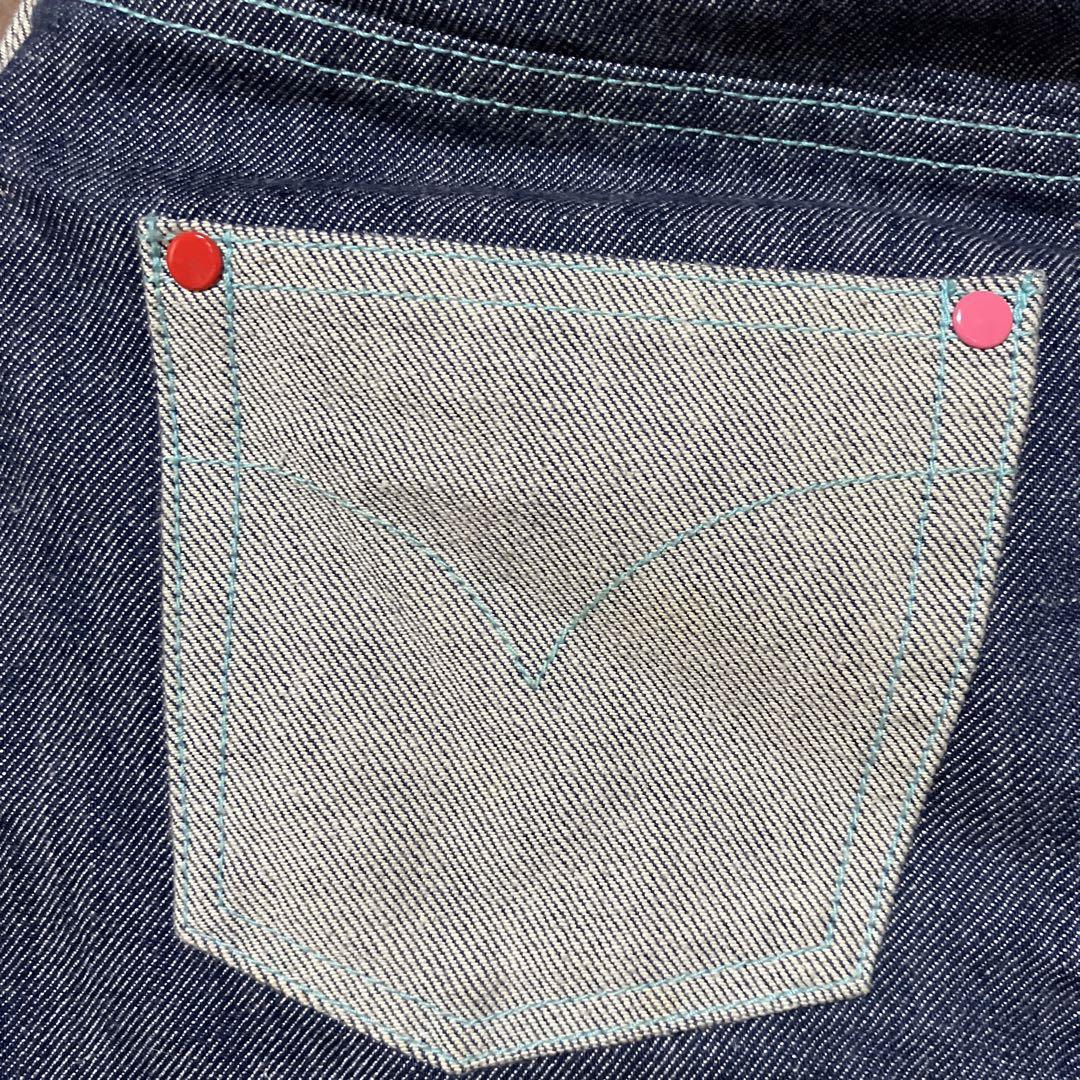 ANGEL BLUE　デニムスカート　ロゴ刺繍　スイーツプリント
