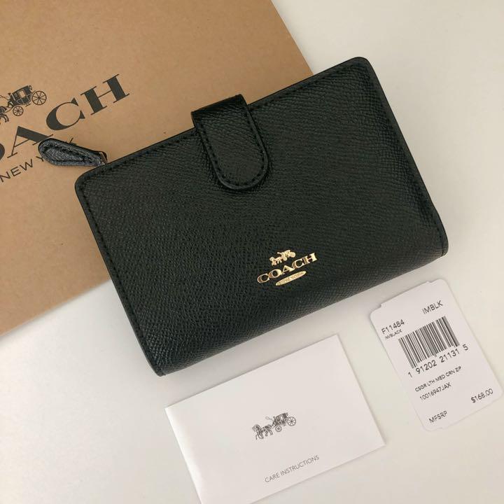 2022超人気 COACH コーチ 折り財布 ブラック 黒色 二つ折り財布
