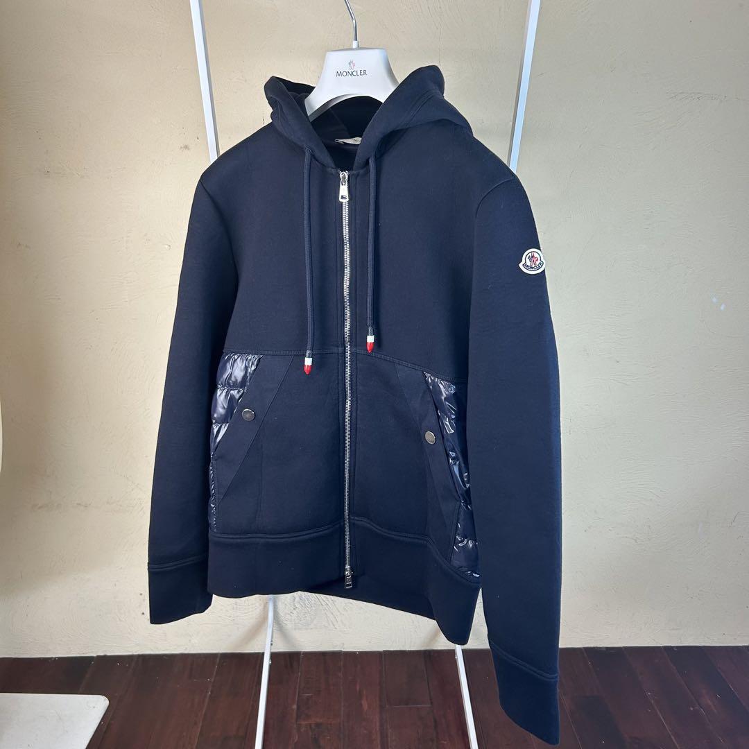美品】 MONCLER モンクレールダウン切り替えジップパーカー