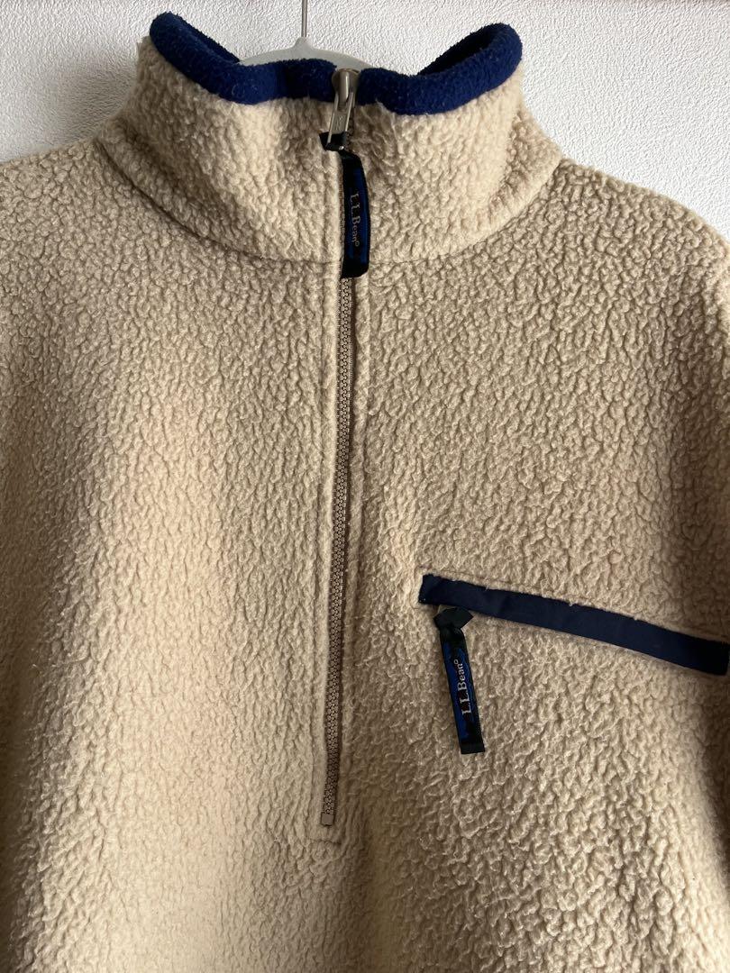 L.L.Bean ベージュ フリース ハーフジップ トップス