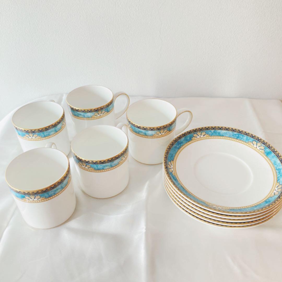 ウェッジウッド カップソーサー 5セット ワンピなど最旬ア! 【値下げ品】 カップ&ソーサー 5セット WEDGWOOD 食器