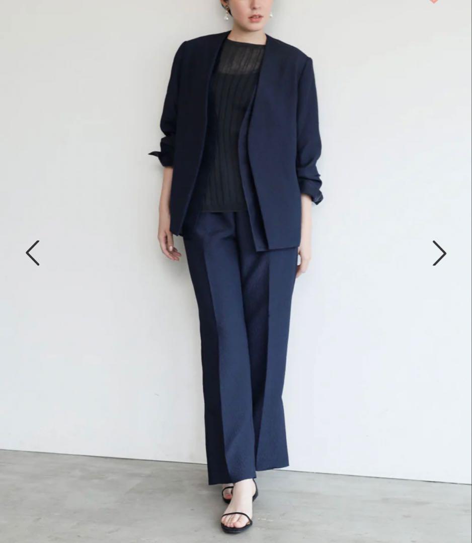 25SS 完売品 Lallia mu ラリアムー ノーカラーエンボスジャケット