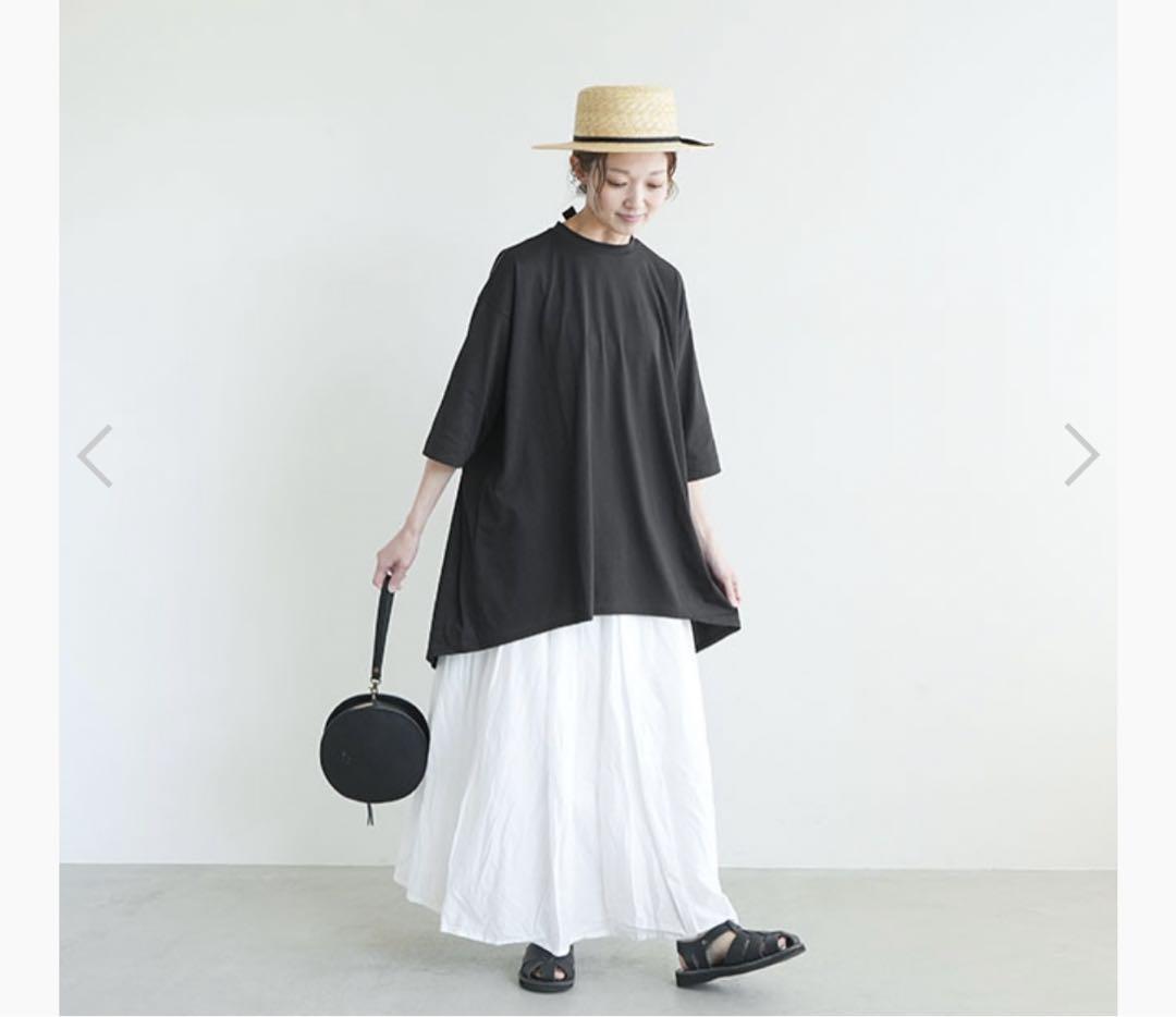 mizuiro ind モックネックフレアチュニックT 白