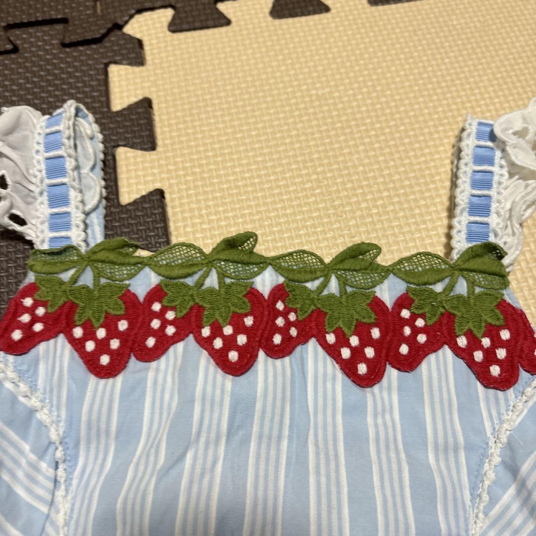 いちご刺繍ノースリーブワンピース シャーリーテンプル - メルカリ