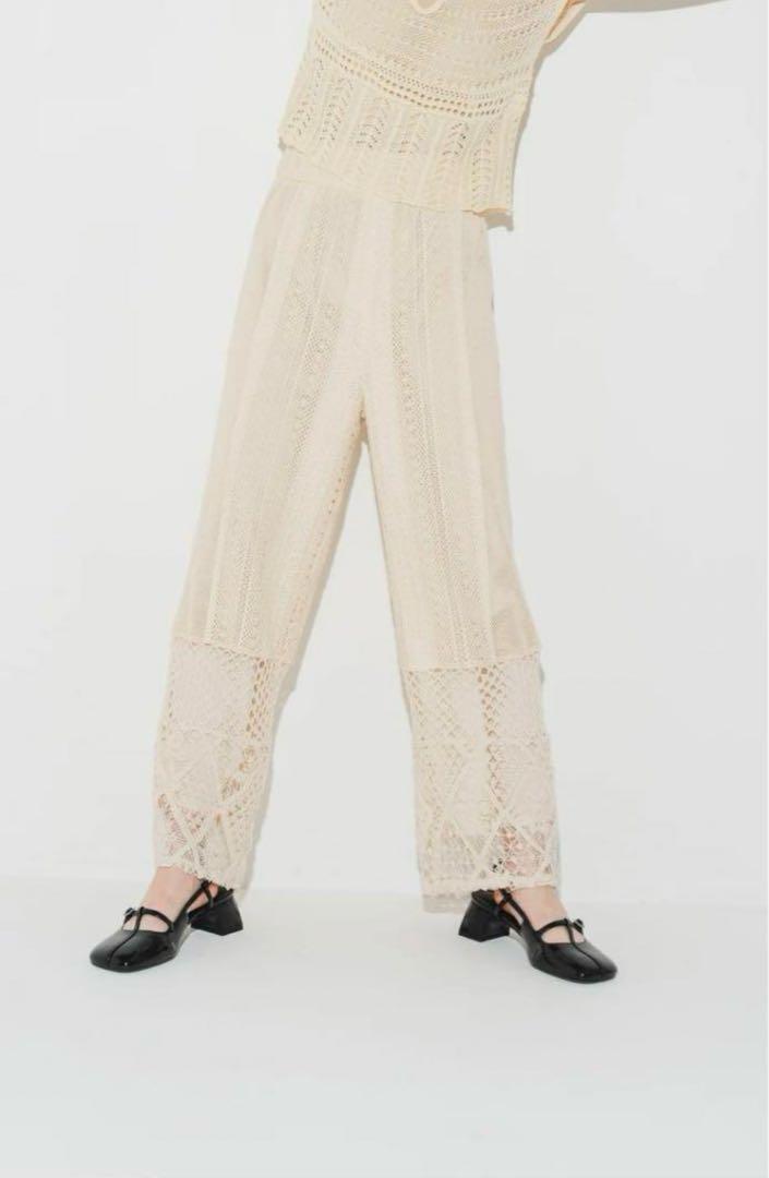 パンツ eaphi cotton lace patchwork pants /short