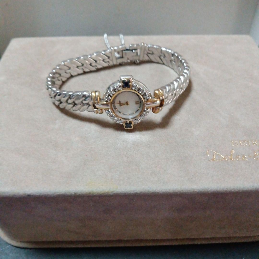 美品❣️SEIKO エクセリーヌ サファイア/すダイヤモンド腕時計
