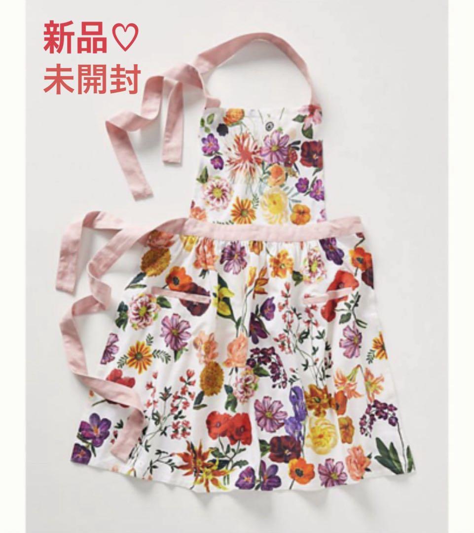 ②アンソロポロジー ドレスエプロン 花柄 Anthropologie